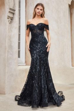 Style CDA1107 Andrea and Leo Black Size 12 Tall Height Corset Plus Size Prom Mermaid Dress on Queenly