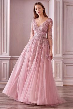 Style CDA0988 Andrea and Leo Pink Size 12 Lace Ball gown on Queenly