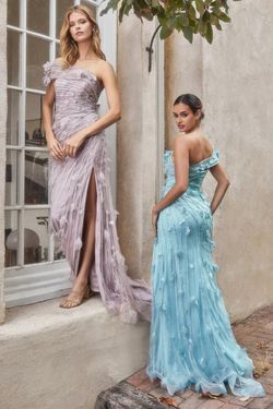Style CDA1155 Andrea and Leo Purple Size 8 Cda1155 Pageant Sheer One Shoulder Side slit Dress on Queenly