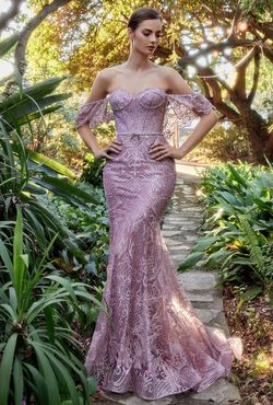 Style CDA1105 Andrea and Leo Purple Size 4 Strapless Floor Length Mermaid Dress on Queenly