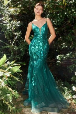 Style CDA1118 Andrea and Leo Green Size 10 Prom Embroidery Floor Length Mermaid Dress on Queenly