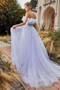 Style CDA1199 Andrea and Leo Blue Size 12 Strapless Cda1199 Tall Height Ball gown on Queenly