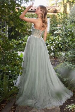 Style CDA1015 Andrea and Leo Green Size 10 Tulle Prom Tall Height Ball gown on Queenly