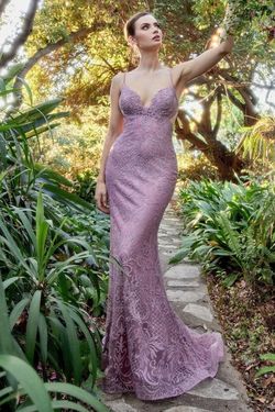 Style CDA1170 Andrea and Leo Purple Size 10 Spaghetti Strap Cda1170 Tall Height Mermaid Dress on Queenly