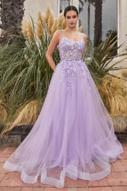 Style CDA1142 Andrea and Leo Purple Size 6 Prom Floor Length Ball gown on Queenly