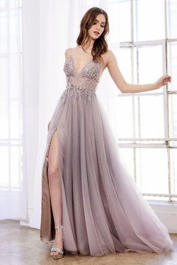 Style CDA0850 Andrea and Leo Pink Size 8 Floor Length Spaghetti Strap Prom Tall Height Ball gown on Queenly