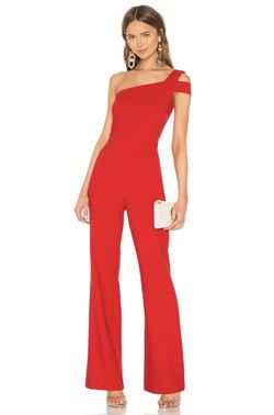 Likely maxon Bright Red Size 4 Wedding Guest Interview Jumpsuit Dress on Queenly