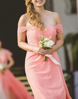 Azazie Pink Size 4 Bridesmaid Side slit Dress on Queenly