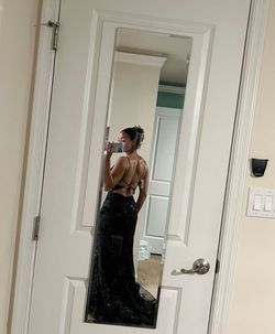 Camille La Vie Black Size 4 Floor Length Mermaid Dress on Queenly