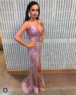 Style Couture Juan Carlos Pink Size 4 Strapless Tall Height Prom Side slit Dress on Queenly