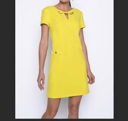 Style 1-3628165877-1901 Frank Lyman Yellow Size 6 Free Shipping Sorority Tall Height Cocktail Dress on Queenly