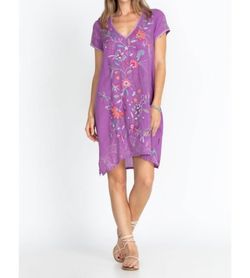 Style 1-2500966437-2901 Johnny Was Purple Size 8 Free Shipping Tall Height Cocktail Dress on Queenly