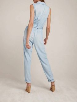 Style 1-382004067-2901 Bella Dahl Blue Size 8 Belt Tall Height Jumpsuit Dress on Queenly