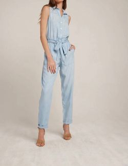 Style 1-382004067-2901 Bella Dahl Blue Size 8 Belt Tall Height Jumpsuit Dress on Queenly