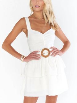 Style 1-3352654014-3471 Show Me Your Mumu White Size 4 Free Shipping Bridal Shower Mini V Neck Bachelorette Cocktail Dress on Queenly