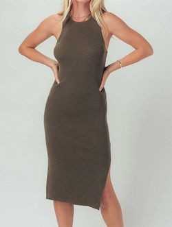 Style 1-896260426-3247 trend:notes Green Size 4 Jersey Polyester Olive Cocktail Dress on Queenly