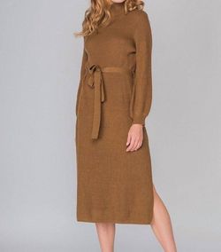 Style 1-2031776497-3247 Fore Brown Size 4 Tall Height Belt Cocktail Dress on Queenly
