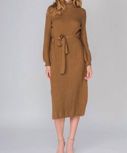Style 1-2031776497-3247 Fore Brown Size 4 Tall Height Belt Cocktail Dress on Queenly