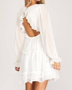 Style 1-3494587008-2696 SHE + SKY White Size 12 Mini Long Sleeve Casual Cocktail Dress on Queenly