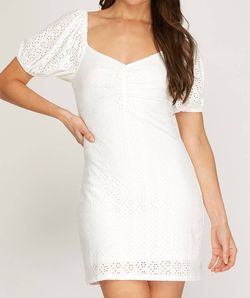 Style 1-2280644504-2696 SHE + SKY White Size 12 Spandex Engagement Bachelorette Mini Cocktail Dress on Queenly