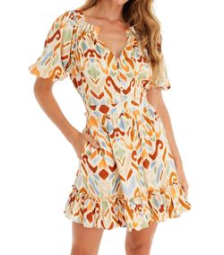 Style 1-4109687390-1498 ALLISON NEW YORK Multicolor Size 4 Summer Ivory Cocktail Dress on Queenly