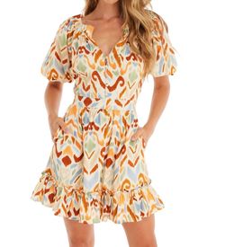 Style 1-4109687390-1498 ALLISON NEW YORK Multicolor Size 4 Sleeves Sorority Mini Cocktail Dress on Queenly