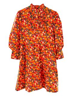 Style 1-1699534131-2901 EMILY LOVELOCK Orange Size 8 Tall Height Sleeves Print Cocktail Dress on Queenly