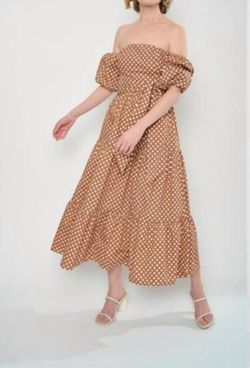 Style 1-4156296041-3236 Flora Bea Brown Size 4 Free Shipping Cocktail Dress on Queenly