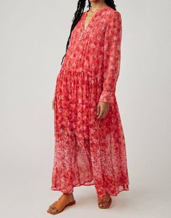 Style 1-4143381339-3472 Free People Red Size 4 Floral Coral Sheer Straight Dress on Queenly