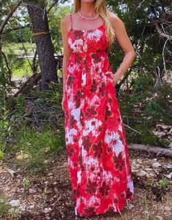 Style 1-3488560021-2791 KORI Red Size 12 Floor Length Print Tall Height Straight Dress on Queenly