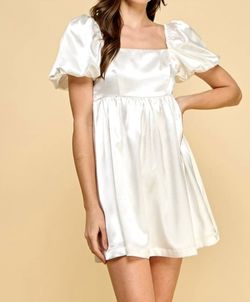 Style 1-1284690170-3236 TCEC White Size 4 Mini Satin Casual Cocktail Dress on Queenly