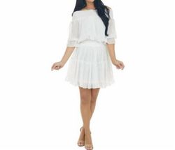 Style 1-655396855-2901 BluIvy White Size 8 Sorority Bridal Shower Casual Cocktail Dress on Queenly