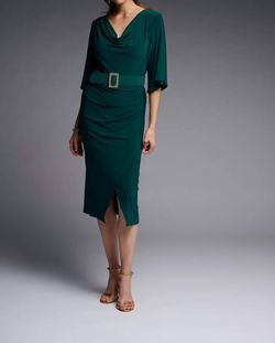 Style 1-2385511194-472 Joseph Ribkoff Green Size 16 Belt Tall Height Cocktail Dress on Queenly