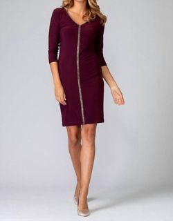 Style 1-2070958627-1901 Joseph Ribkoff Red Size 6 Burgundy V Neck Cocktail Dress on Queenly