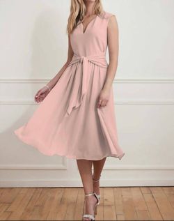 Style 1-3225624418-1498 Joseph Ribkoff Pink Size 4 Spandex Jersey Tea Length Polyester Cocktail Dress on Queenly
