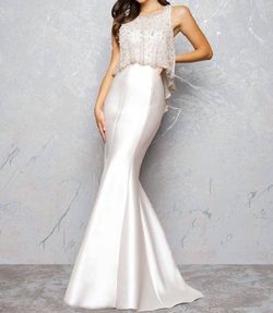 Style 1-3995792225-1498 MAC DUGGAL White Size 4 Tall Height Free Shipping Floor Length Pageant Mermaid Dress on Queenly