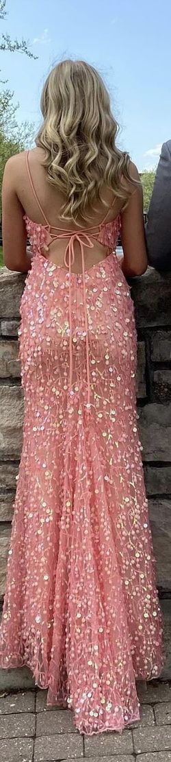 Style 51048 Tarik Ediz Pink Size 2 Floor Length Plunge A-line Dress on Queenly