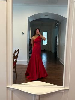 Ashley Lauren Red Size 4 Floor Length Military Mermaid Dress on Queenly