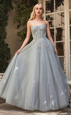 Style A1095 Andrea & Leo Couture Gray Size 6 Prom Short Height Ball gown on Queenly