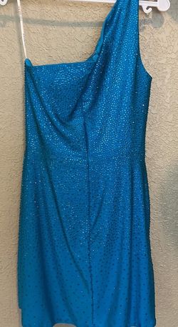 Sherri Hill Blue Size 4 One Shoulder Nightclub Cocktail Dress on Queenly