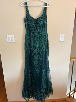 Cinderella Divine Green Size 8 50 Off Floor Length Jersey Pageant Mermaid Dress on Queenly
