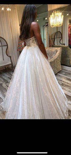Sherri Hill White Size 2 Cotillion Jewelled Floor Length Halter Ball gown on Queenly