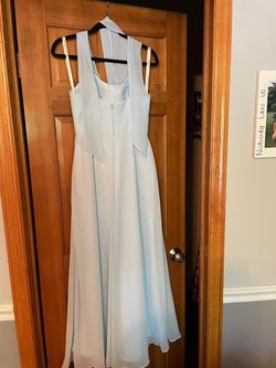 Azazie Blue Size 4 Bridesmaid 50 Off Wedding Guest Side slit Dress on Queenly