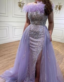 Purple Size 8 Side slit Dress on Queenly