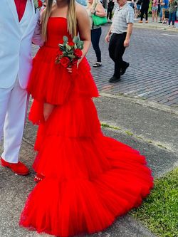 Sherri Hill Bright Red Size 6 Pageant Floor Length Prom Ball gown on Queenly