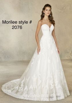 Style 2076 Moralee White Size 12 Floor Length Strapless Plus Size Cotillion Ball gown on Queenly