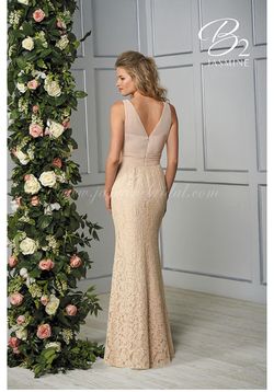 Style B193064 Jasmine Nude Size 12 Flare V Neck Free Shipping A-line Dress on Queenly
