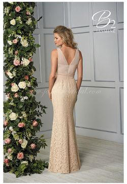 Style B193064 Jasmine Nude Size 12 Plus Size Plunge Black Tie A-line Dress on Queenly