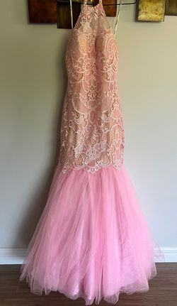 Ellie Wilde Pink Size 8 Pageant Halter Mermaid Dress on Queenly