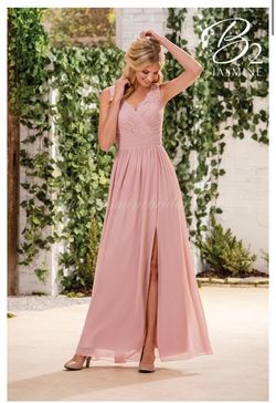 Style B183060 Jasmine Pink Size 12 Wedding Guest V Neck Free Shipping A-line Dress on Queenly
